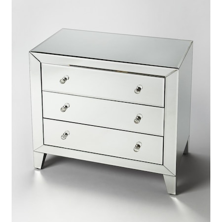 Gfancy Fixtures 30 x 30 x 17 in. Emily Clear Mirrored Drawer Chest GF3093198